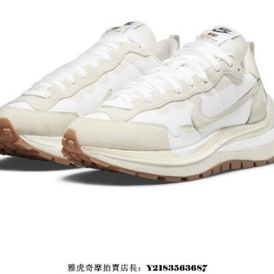 NIKE Sacai x VaporWaffle 奶油白百搭華夫走秀解構慢跑鞋DD1875-100 男