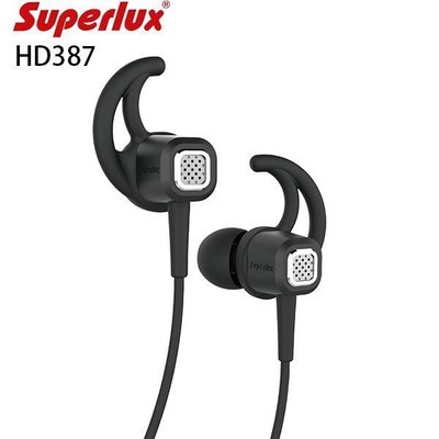 平廣 送袋 台灣公司貨保固一年 舒伯樂 Superlux HD387 耳道式 耳機 附耳勾翼 ( HD385新款 )
