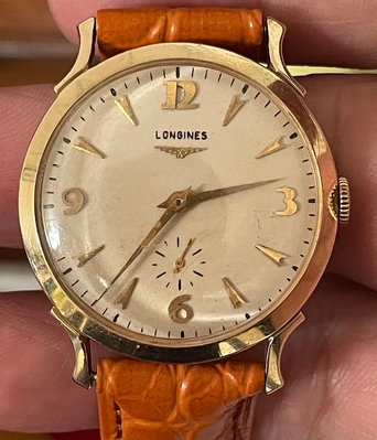 1950-1960年代古董14K(585)浪琴錶手上鏈 已上油保養過