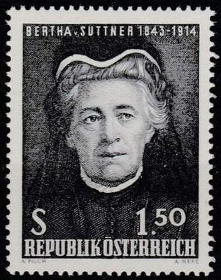 藝術繪畫類-奧地利郵票-1965年-諾貝爾獎獲獎紀念-1全(不提前結標)
