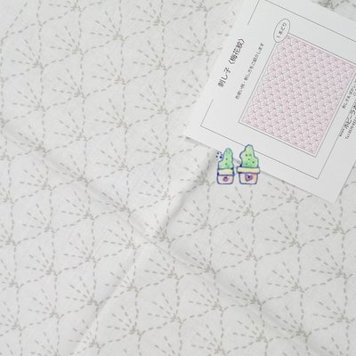【HM】刺子繡-梅花紋套組hobbyra-hobbyre -白色布+單色線系（刺子繡布+刺子繡線）