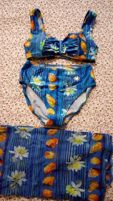 華歌爾夏日海灘性感比基尼泳衣沙灘裙 3件套裝