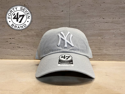 47 Brand x MLB NY Yankees Gray Clean Up 美國職棒紐約洋基淺灰色老帽軟帽