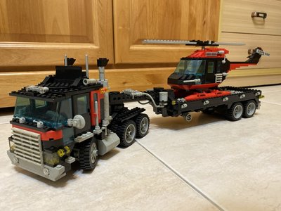 絕版品 Lego Model Team 5590 / 樂高 5590 直升機 拖板車 卡車