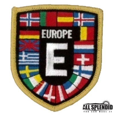 歐洲盾型全繡刺繡貼 立體國旗 燙布章 布藝圖案貼布 補破洞 歐盟 熨斗貼章 europe flag badge T恤背膠