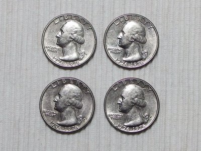 1976年 美國建國200週年 QUARTER DOLLAR 紀念硬幣共4枚