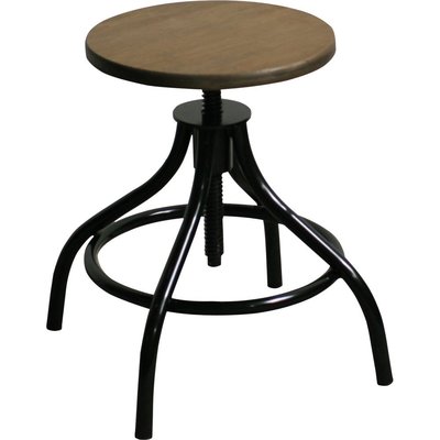 【Yoi傢俱】莫利椅 (黑白兩色) YTW-14001 椅凳/吧檯旋轉椅/工業風/金屬椅/復古作舊鐵件/竹製椅面