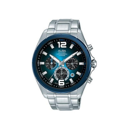 「官方授權」ALBA 雅柏 ACTIVE 男 廣告款三眼計時 石英腕錶(AT3B79X1) 44mm