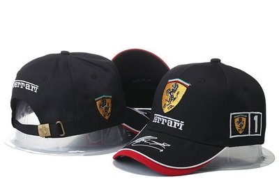 【熱賣精選】經典款Ferrari法拉利車隊賽車帽棒球帽太陽帽鴨舌帽KIMI平沿帽高爾夫棒球帽F1車迷帽4色入-LK997