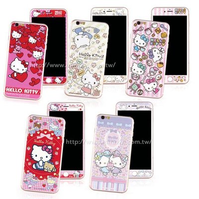【Sanrio 】iPhone 6 Plus/6s Plus 雙面強化玻璃彩繪保護貼-KITTY