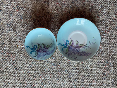 paragon雙標藍色繡球骨瓷茶杯