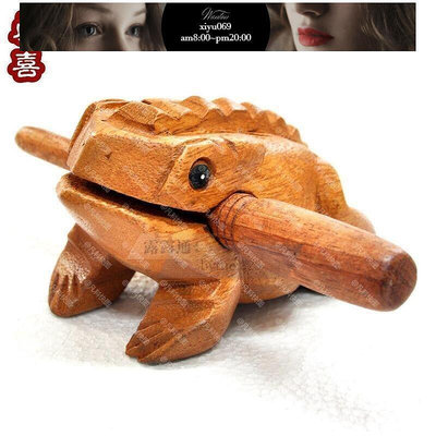 【現貨】泰國木制雕刻蟾蜍木藝禮品木魚景區旅游紀念品發聲木制青蛙擺件