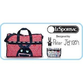 只用過一次~~真品~~LeSportsac x Peter Jensen 聯名款可愛長耳邦尼兔旅行袋 大款側背包