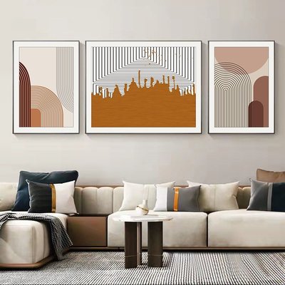 特賣-客廳三聯裝飾畫沙發背景墻掛畫高檔藝術輕奢現代簡約高級感壁畫