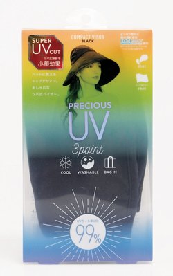 日本COGIT夏季防曬防紫外線UV99%中空帽COOLMAX寬帽檐涼感抗UV半空頂防曬小顏帽 好收納