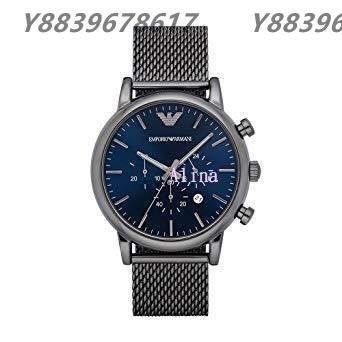 美國代購EMPORIO ARMANI 亞曼尼手錶 AR1979 網帶石英腕錶日曆 三眼計時腕錶 手錶