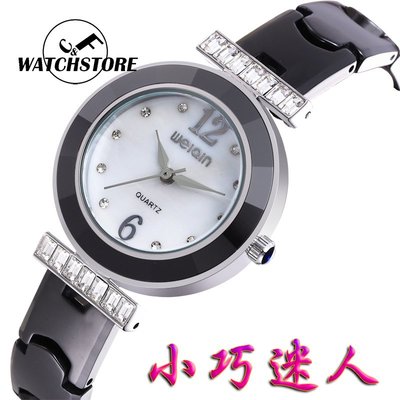 C&F 【Weiain】小巧迷人鑽石切割外框陶瓷腕表 女錶 手錶 陶瓷表 媲美MK CK