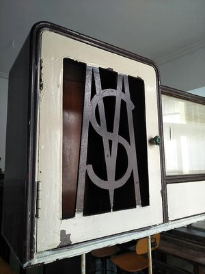 SM MS 英文字樣 檜木 超長 桌上玻璃櫃 展示 陳列 DECO