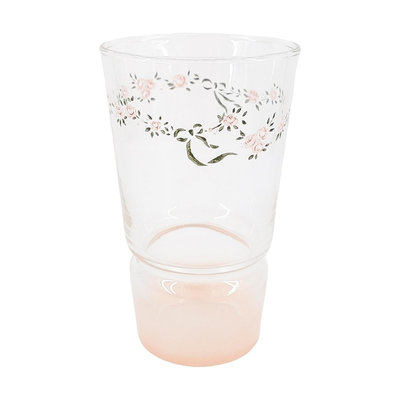 Vintage+。復古家。日本製 imane 。蘿蕾萊 蝴蝶結 玫瑰 rose 玻璃杯 水杯 杯子 (420ml)(特價)