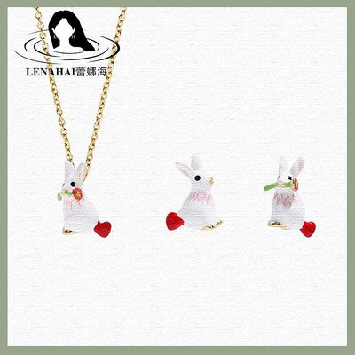 YOYO免運~Les Nereides 可愛兔子小眾設計耳飾時尚氣質耳環925