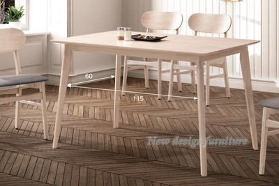 【N D Furniture】台南在地家具-鄉村北歐風全實木洗白色135cm實木餐桌TH