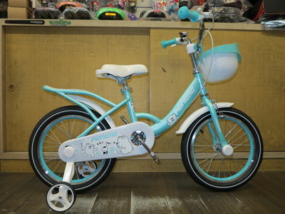 【冠鑫自行車】PIONIERE 邦尼熊 單速 童車 自行車 兒童腳踏車 16吋輔助輪 充氣胎 翡翠綠 高雄