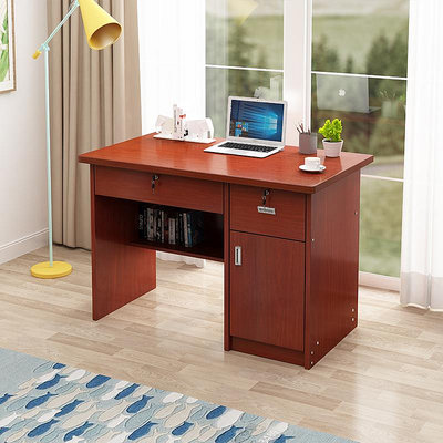 辦公桌單人帶抽屜帶鎖小型家用80cm書桌簡約1米簡易臺式小電腦桌