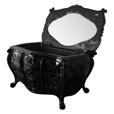 專櫃正品 Anna Sui 安娜蘇 黑色 經典 復古 薔薇 鏡子 收納盒 置物盒 珠寶盒
