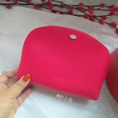結婚喜慶~蘭蔻專柜圓筒型 大紅色手提化妝箱 化妝包~特價