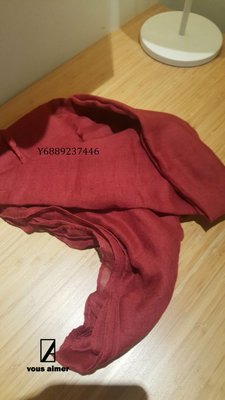 JS 棉麻圍巾 披肩 酒紅色/黑色 現貨