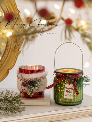 Hromeo 圣誕節裝飾玻璃燭台燭杯桌面氛圍擺件場景布置拍照道具~告白氣球
