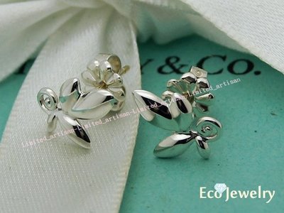 《Eco-jewelry》【Tiffany&amp;Co】經典新款 橄欖葉造型耳環 純銀925耳環~專櫃真品 已送洗