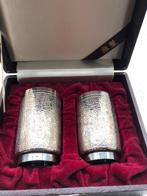 日本純銀杯夫妻杯一對原盒裝保存完好有銀標163克