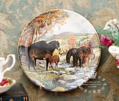 【吉事達】英國 Bradex Davenport 1990 1991年藝術家駿馬收藏居家裝飾陶瓷盤