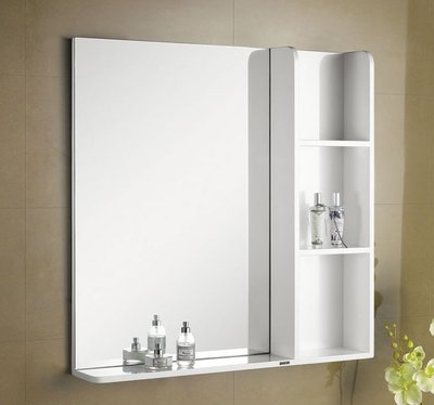 《優亞衛浴精品》防水發泡板整體結晶鋼烤置物型浴室鏡櫃 80/90/100cm