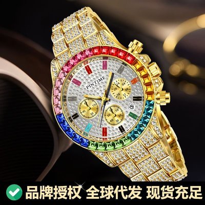 男士手錶 PINTIME/品時外貿爆款彩色六針手錶男歐美時尚手腕錶支持一件