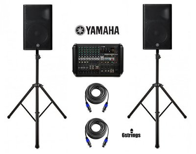 【六絃樂器】全新 Yamaha EMX5 功率混音器 + CHR10 二音路喇叭*2 組合  舞台音響設備 專業PA器材