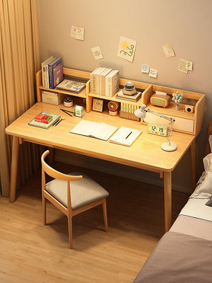 書桌家用一體書架屋臺式電腦桌簡易辦公桌臥室工作臺桌子