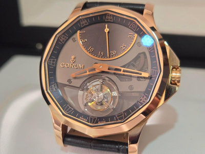 CORUM 崑崙 少見 18K玫瑰金 海軍上將 60週年 限量60只 陀飛輪錶 微型自動盤 盒單限量保書齊全 一手錶