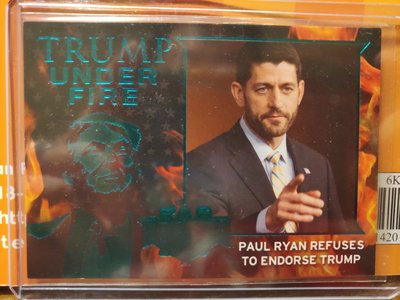 (記得小舖)Trump UNDER FIRE系列 川普 VS 保羅·萊恩Paul ryan 1張普卡 落選大出清 值得收藏台灣現貨