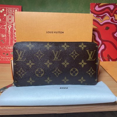 二手99新 Louis Vuitton 路易威登 M42616 經典 Monogram花紋 拉鍊 長夾