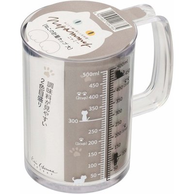 [霜兔小舖]日本代購  日本製Nyammy 貓咪圖案 計量量杯500ml KAI貝印 調味罐