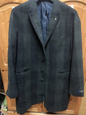 Penguin Formal Green and Navy Check Overcoat