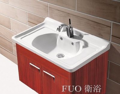 FUO衛浴: 80公分 時尚新品  航空用合金材質 浴櫃陶瓷盆組 (含龍頭,鏡子整組)  T9795-80期貨!