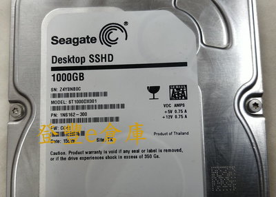 【登豐e倉庫】 YF800 Seagate ST1000DX001 1TB SSHD 固態混合硬碟