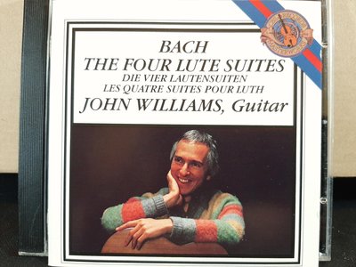 John Williams,Bach-The Four LuteSuites,約翰·威廉斯，巴哈-四首魯特琴組曲，如新。