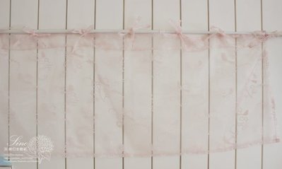 【36號日本雜貨直營】日本傢飾雜貨 森林小鳥透明蕾絲短門簾&窗簾~粉紅色