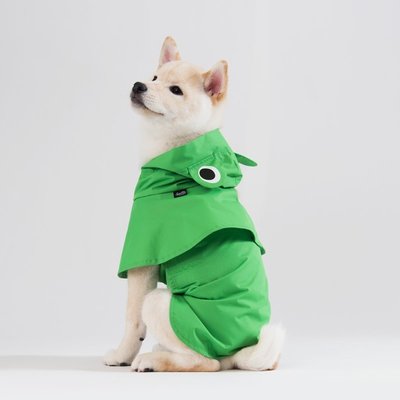 2021春夏綠青蛙散步雨衣狗狗雨天衣服寵物服飾寵物雨衣丨Sniff