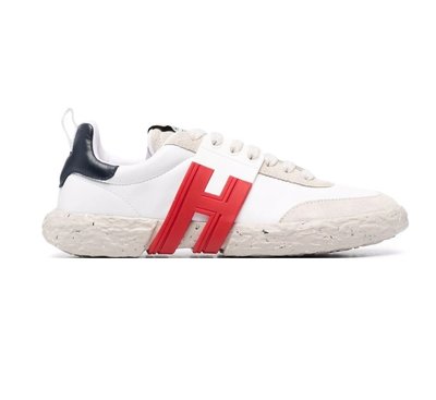 [全新真品代購-S/S23 SALE!] HOGAN 白色皮質 紅色LOGO 休閒 運動鞋 (HOGAN-3R)