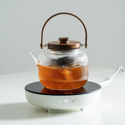 茶藝師 耐熱防爆玻璃煮茶壺燒水日式雙內膽蒸煮壺電陶爐煮茶器過濾泡茶壺